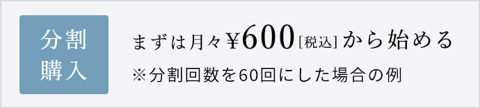 まずは月々600円[税込]から始める