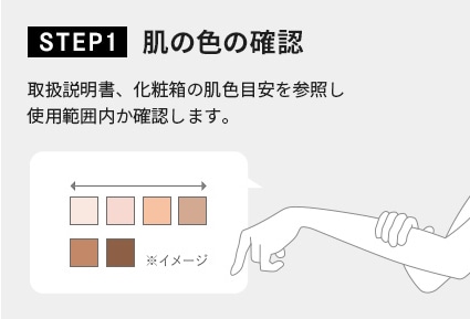基本の使い方 SETP1 肌の色の確認