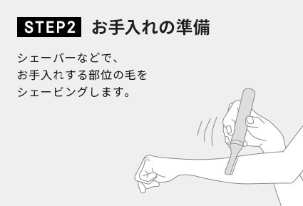 基本の使い方 SETP2 お手入れの準備