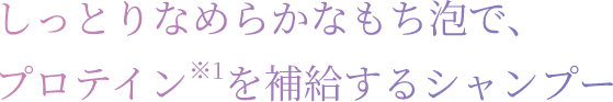 しっとりなめらかなもち泡で、プロテイン※1を補給するシャンプー