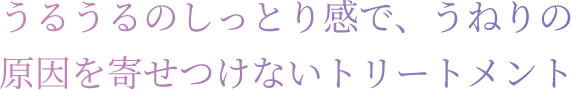 うるうるのしっとり感で、うねりの原因を寄せ付けないトリートメント