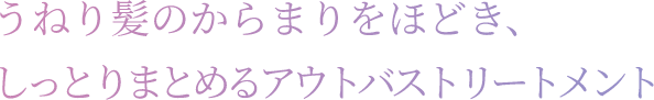 うねり髪の絡まりをほどき、しっとりまとまる、とぅるんな髪へ導きます。