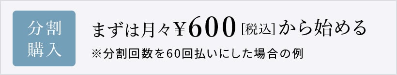 まずは月々600円から始める